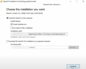 select the installation path